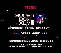 Tecmo Super Bowl 2K14 (drummer's 2014 super bowl)